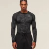 geo seamless long sleeve t shirt (black grey)