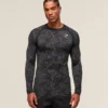 geo seamless long sleeve t shirt (black grey)