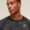 geo seamless long sleeve t shirt (black grey)