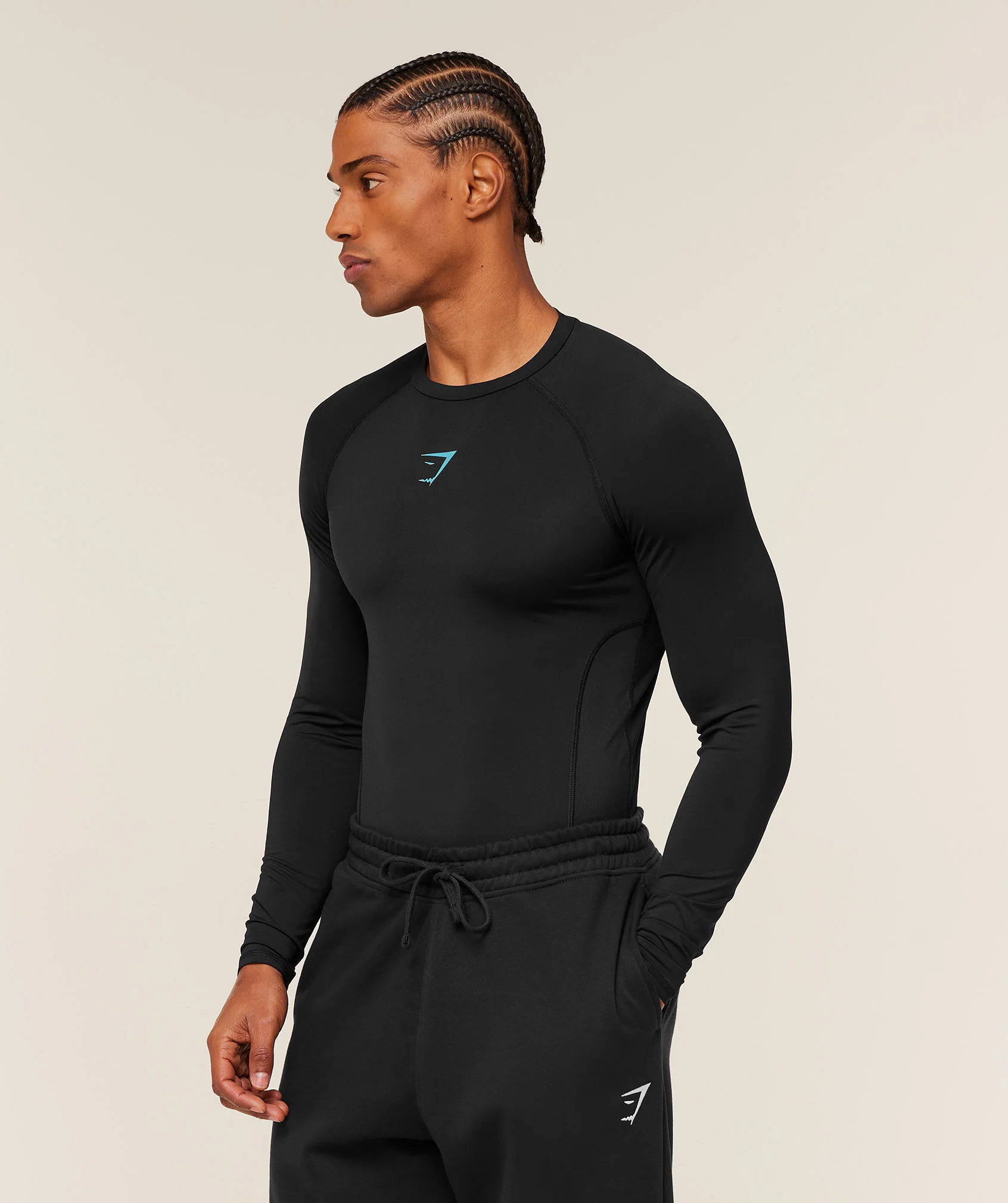 element baselayer long sleeve t shirt (black/blue)